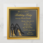 Gouden Hoge hak schoen Fabulous 50ste verjaardag P Kaart (Achterkant)