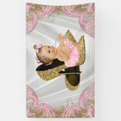 Gouden Hoge Hak Schoen Meisjes Baby shower Spandoek (Verticaal)