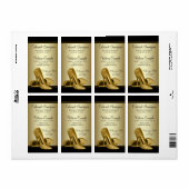 Gouden Hoge Hak Schoen Vrouwen Wijnfles Labels (Full Sheet)