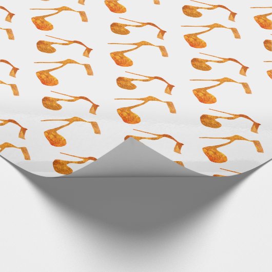 Gouden hoge hak schoenen cadeaupapier (Hoek)