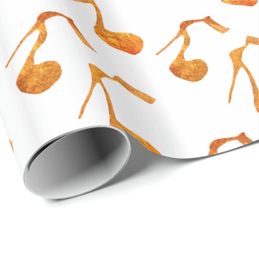 Gouden hoge hak schoenen cadeaupapier (Rol Hoek)
