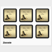 Gouden hoge hak schoenen envelop afdichting party  vierkante sticker (Vel)