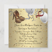 Gouden Hoge Hak Schoenen Vrouwen Luipaard Verjaard Kaart (Achterkant)