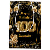 Gouden Hoge Hakken 100ste Verjaardag Gift Bag ✨ Medium Cadeauzakje (Achterkant)