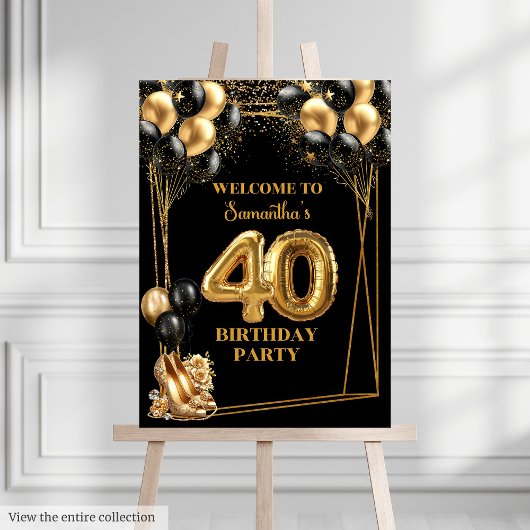 Gouden Hoge Hakken 40ste Verjaardag Gift Bag ✨ Medium Cadeauzakje