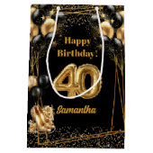 Gouden Hoge Hakken 40ste Verjaardag Gift Bag ✨ Medium Cadeauzakje (Achterkant)