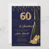 Gouden hoge hakken Elegante 60e sensationele verja Kaart (Voorkant)