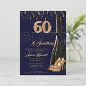 Gouden hoge hakken Elegante 60e sensationele verja Kaart (Staand voorkant)