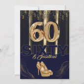 Gouden hoge hakken Elegante 60e sensationele verja Kaart (Achterkant)