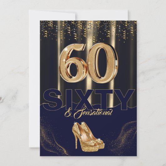 Gouden hoge hakken Elegante 60e sensationele verja Kaart (Achterkant)