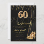 Gouden hoge hakken Elegante 60e sensationele verja Kaart (Voorkant)