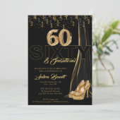 Gouden hoge hakken Elegante 60e sensationele verja Kaart (Staand voorkant)