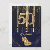 Gouden Hoge Hakken Elegante Marine 50 Fabulous Ver Kaart (Achterkant)