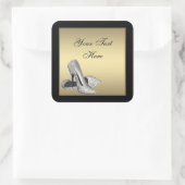 Gouden Hoge Hakken Envelope Seal Party Favoriet La Vierkante Sticker (Tas)