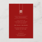 Gouden Hoge Rechthoek Dubbel Geluk Aziatische Brui Informatiekaartje (Voorkant)