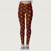 Gouden Holly bladeren en bessen Leggings (Voorkant)