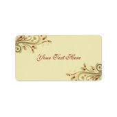 Gouden Holly bloeien Kerstmis adreslabel Etiket (Voorkant)