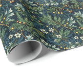 Gouden Holly en Winter gebladerte Cadeaupapier (Rol Hoek)