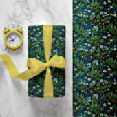 Gouden Holly en Winter gebladerte Cadeaupapier