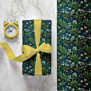 Gouden Holly en Winter gebladerte Cadeaupapier