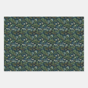 Gouden Holly en Winter gebladerte Inpakpapier Vel