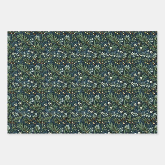 Gouden Holly en Winter gebladerte Inpakpapier Vel (Voorkant)