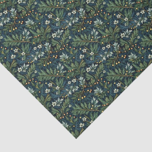 Gouden Holly en Winter gebladerte Tissuepapier (Detail)