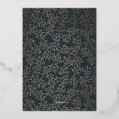 Gouden Holly kerstfoto Folie Feestdagenkaart (Achterkant)