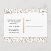 Gouden Hollywood Zwart & Wit Strepen Ansichtkaart Aankondigingskaart (Achterkant)