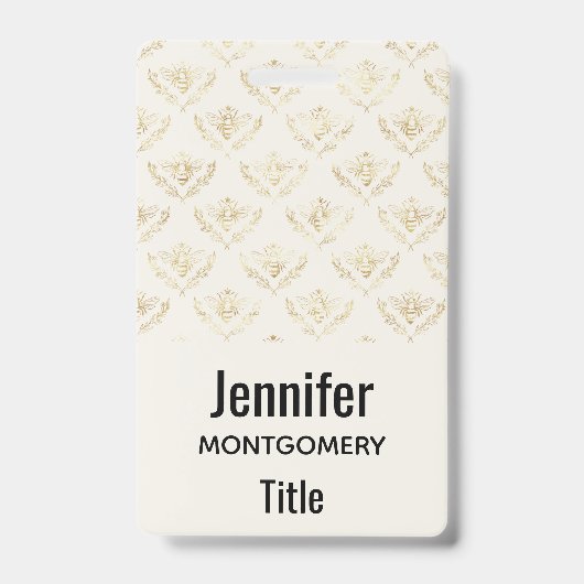 Gouden hommel met kroonpatroon badge (Voorzijde)