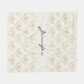 Gouden hommel met kroonpatroon fleece deken (Voorkant (Horizontaal))