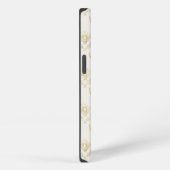 Gouden hommel met kroonpatroon monogram iPhone hoesje (Rechterkant)