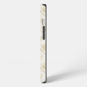 Gouden hommel met kroonpatroon monogram iPhone hoesje (Linkerkant)