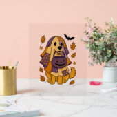 Gouden Hond Ghost Halloween Acryl Bord (Huwelijk)