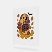 Gouden Hond Ghost Halloween Acryl Bord (Hoek)