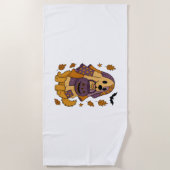 Gouden Hond Ghost Halloween Strandlaken (Voorkant)