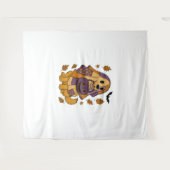 Gouden Hond Ghost Halloween Wandkleed (Voorkant (horizontaal))