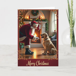Gouden Hond Haard Kerstkaart Kaart