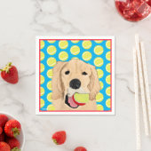 Gouden Hond Hebben Een Bal Servetten (Insitu)