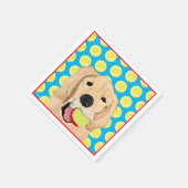 Gouden Hond Hebben Een Bal Servetten (Hoek)