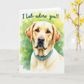 Gouden Hond Moeder Liefde Kaart (Gele Bloem)