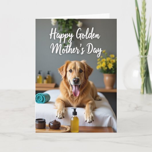 Gouden Hond Moederdag Spakaart Kaart (Voorkant)