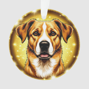Gouden Hond Portret Luxe Ornament Esthetisch