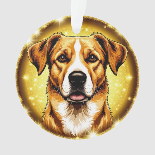 Gouden Hond Portret Luxe Ornament Esthetisch (voorkant)