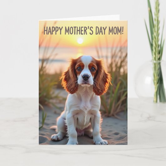 Gouden Hond Strand Scène Kaart (Voorkant)