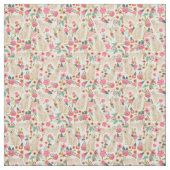 gouden hondehond  florals crème stof (Swatch)