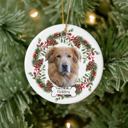 gouden hondehond keramisch ornament (Boom)