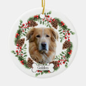 gouden hondehond keramisch ornament (Voorkant)