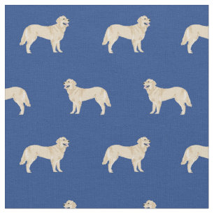gouden honden royal blue stof