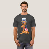 gouden hondenhond Merica 4 juli vs T-shirt (Voorkant volledig)